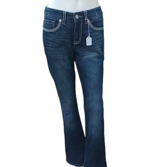 540414.....Nine West Vintage America Bootcut Jeans Size 2, W28" 32"Inseam 7"Rise - Picture 2 of 5